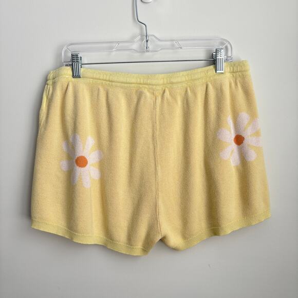 Ekouaer Lightweight Butter Yellow Daisy Flower Print Knit Two Piece Pajama Set - Picture 15 of 16